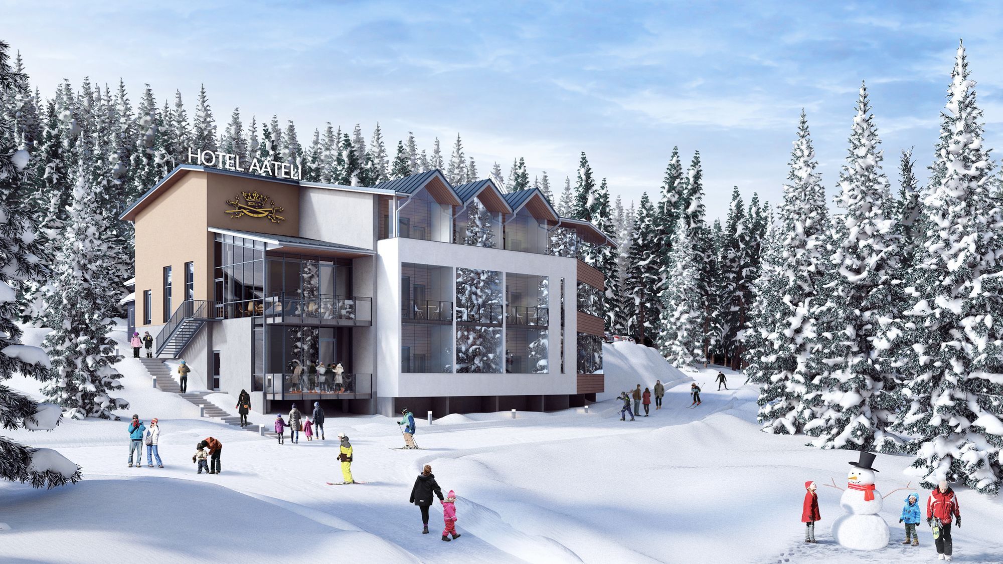 Hotel Aateli Hillside Vuokatti Exterior photo